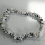 White Jasper Gemstone Chip Bead Stretch Bracelet
