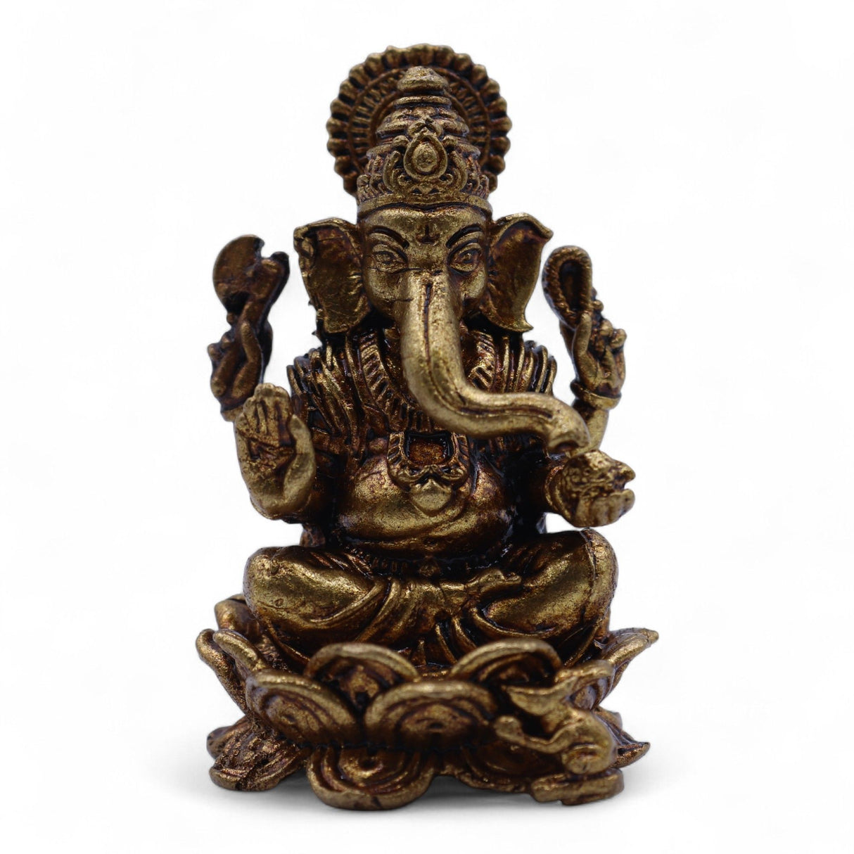 Antique Brass Ganesha Mini Statue 49mm 52g