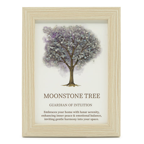 Imagen de piedra preciosa - Árbol de la vida - Piedra lunar (20x14.7x1cm)
