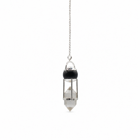 Shadow Seer - Double Power Pendulum - Obsidian Globe - Clear Quartz Double Terminated
