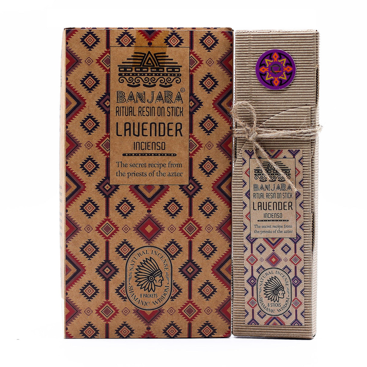 Indiase met de hand gerolde lavendel hars wierookstokjes, 8-pack