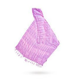 Boho Pink Striped Linen-Blend Tassel Scarf Shawl 62x200cm
