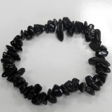 Black Agate Bracelet Stretch Chip Stone