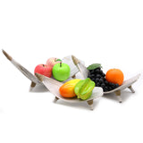 Coconut Leaf Fruit Bowls Set of 3 Whitewash