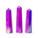 Obélisque en pierre précieuse 9cm – Quartz cristal aurora – Violet
