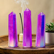 Gemstone Obelisk Point 9cm – Aurura Crystal Quartz – Purple, Gemstone Tower