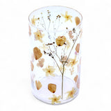 Recycled Pressed Flower Glass Vase Candle Holder 19x11cm