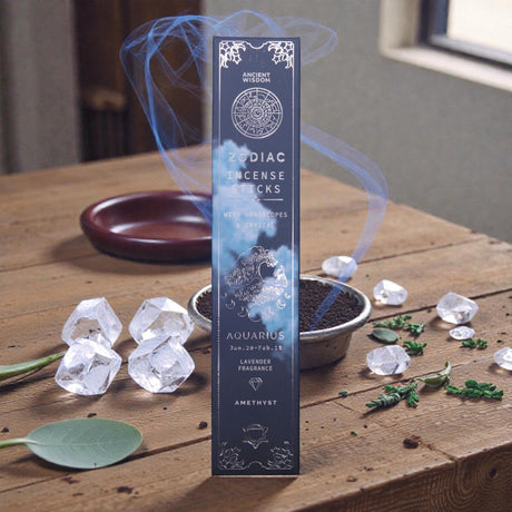 Lavender Zodiac Gemstone Crystal Incesne – Aquarius, Incense Sticks