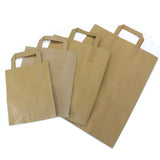 Kraft Paper Bags Flat Handle 175x270x215mm 250 Pack