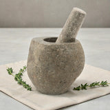 Natural Riverstone Decorative Pestle & Mortar -Medium (approx 12x8cm), Mortar and Pestle