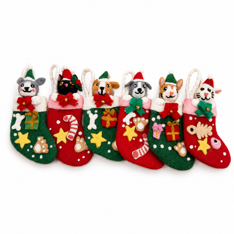 Felt Christmas Pet Gift Socks - Mixed Selection