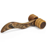 Rodillo de masaje de madera acanalado para músculos
