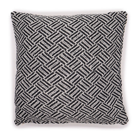 Funda de Cojín de Algodón Cruzada Negra 40x40 cm