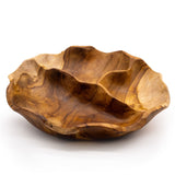 Teak Wood Round Fruit Bowl 3 Section 30x5.5cm