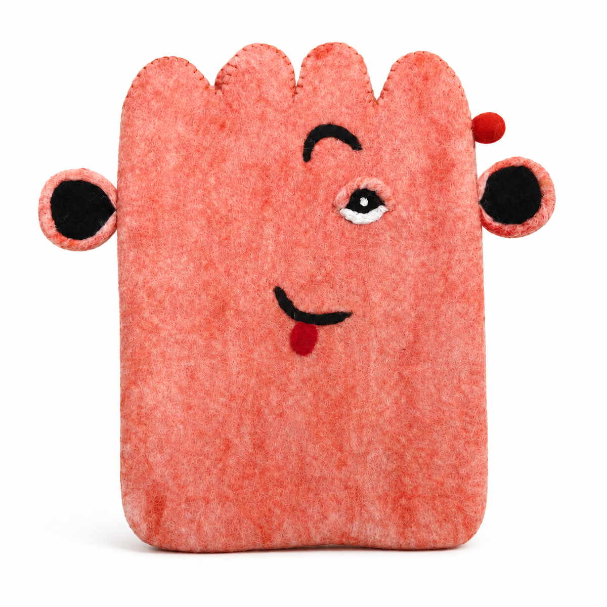 Felt Laptop Pouch (up to 14") - Pink Cute Face