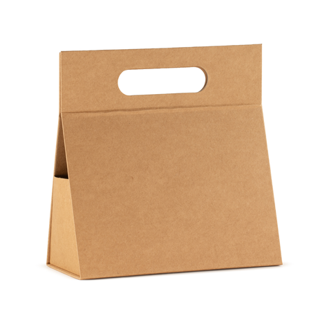 Flat Pack Gift Box - Hand Box (20 × 10 × 20 cm) - Brown Craft