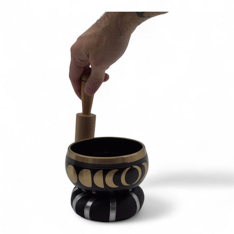 Zangkom Set Maanfasen Zwart 10.7cm