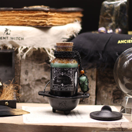 Poción de Baño de Hechizo de Bruja Antigua y Amuleto de Cristal de Aventurina – Prosperidad