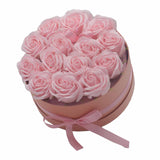 Soap Flower Bouquet 14 Pink Roses Round