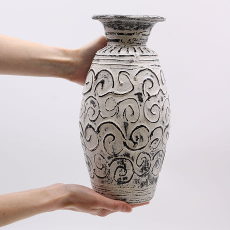 Vase, Boho Cream Swirls
