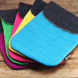 13-Inch Padded Laptop Sleeve Yellow Charcoal Stonewashed Cotton