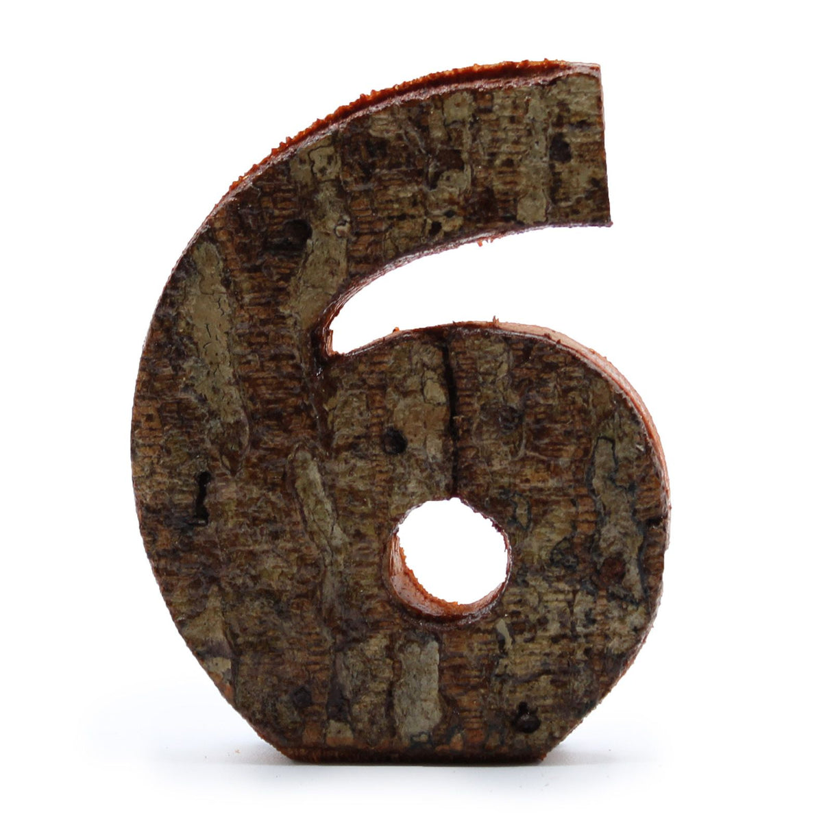 Wooden Number 6, 7 cm