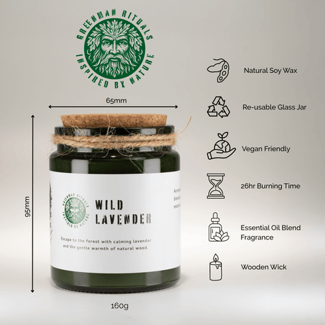 Greenman Woodwick sójová sviečka – Divoká levanduľa