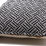 Funda de Cojín de Algodón Cruzada Negra 40x40 cm