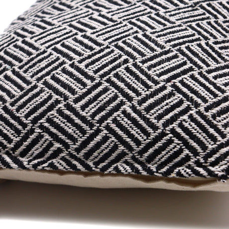 Funda de Cojín de Algodón Cruzada Negra 40x40 cm