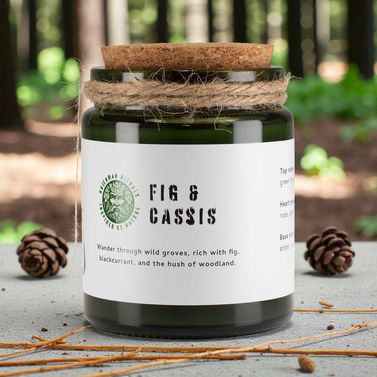 Lumânare Greenman Woodwick din soia – Fică și coacăz negru