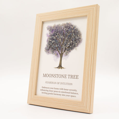 Imagen de piedra preciosa - Árbol de la vida - Piedra lunar (20x14.7x1cm)