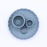 Blue Ceramic Lotus Palo Santo Sage Incense Holder