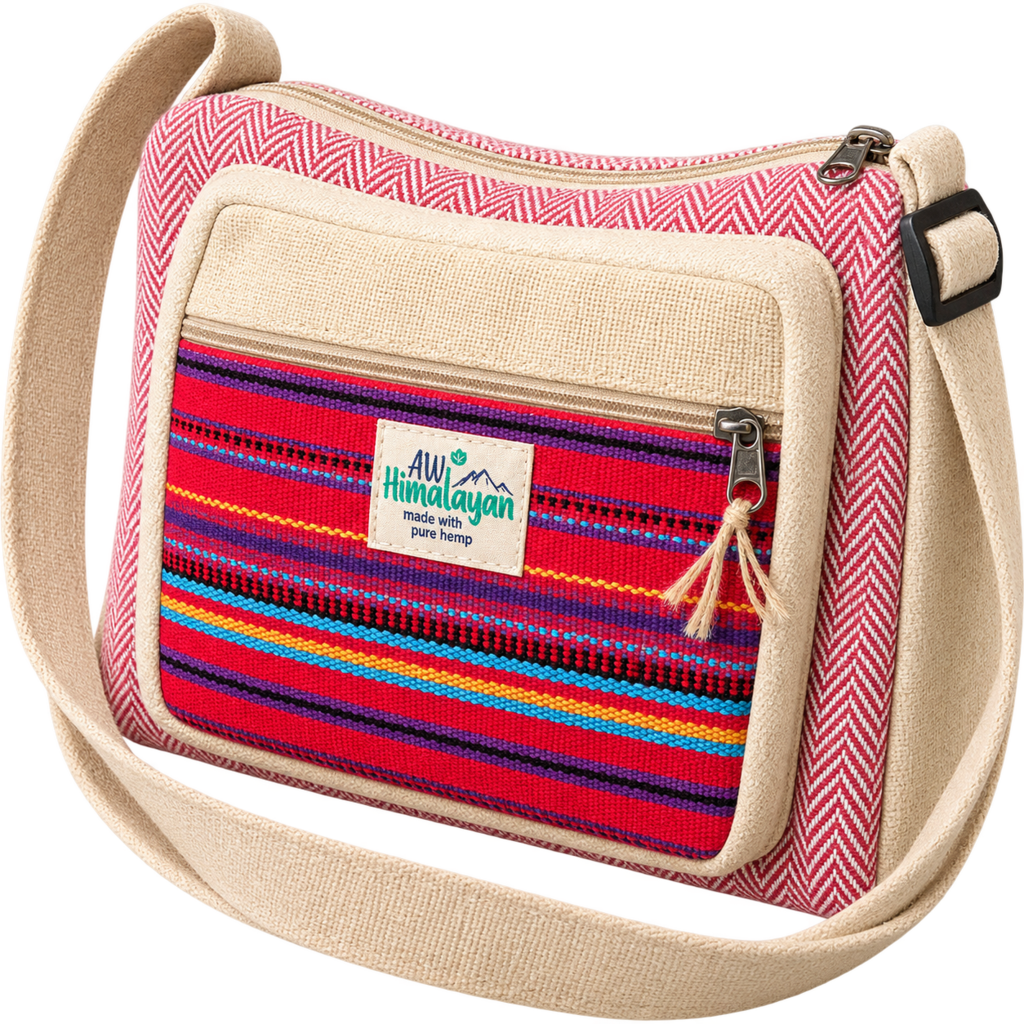 Messenger Bag Hemp Cotton Assorted Colours