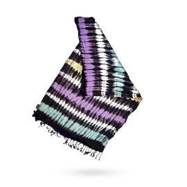 Boho Shibori Striped Fringed Scarf Wrap 30x200cm