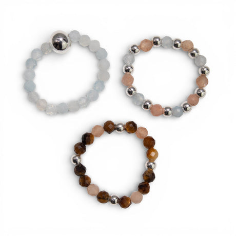 Nymph Spirit Gemstone Ring Set – Sea Sunset