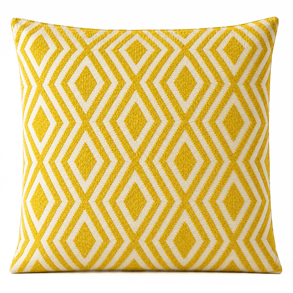 Classic Cushion Cover - Mustard Diamonds - 60 × 60 cm - Jumbo Style