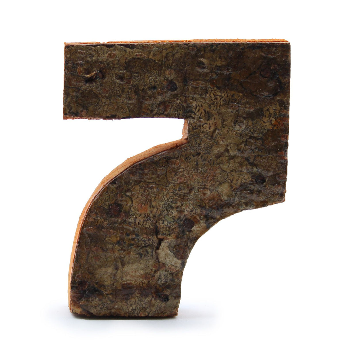 Number 7 Decor Rustic Bark 7 cm