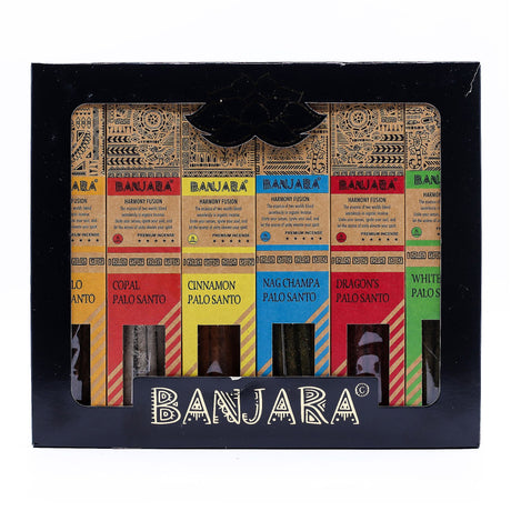 Palitos de Sahumerio Palo Santo Banjara – Juego de 6 – Caja
