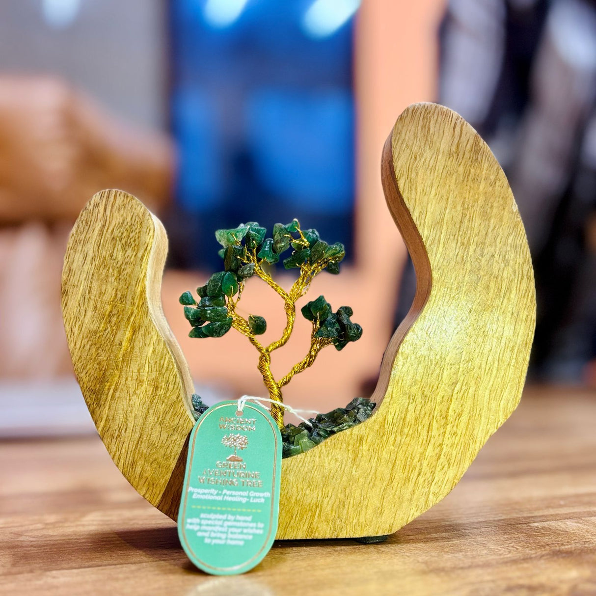 Groene Aventurijn Kristallen Boom Mangohout 60 Schilfers