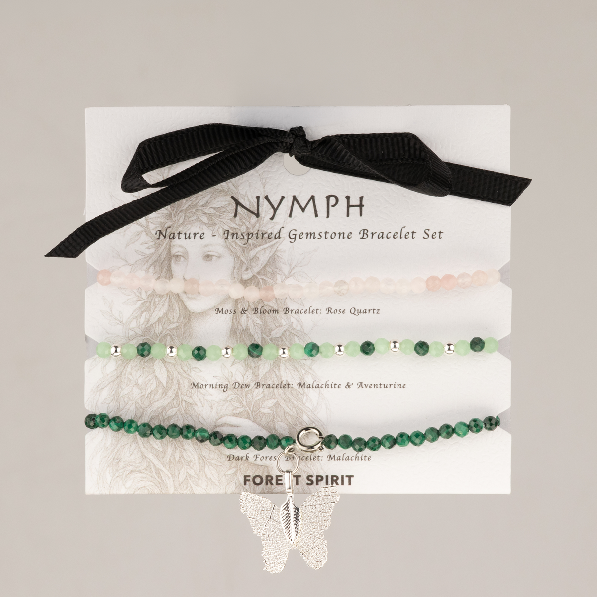 Nymph Spirit Gemstone Bracelet Set - Forest Spirit