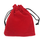 Bolsa de terciopelo con cordón roja 10x12cm