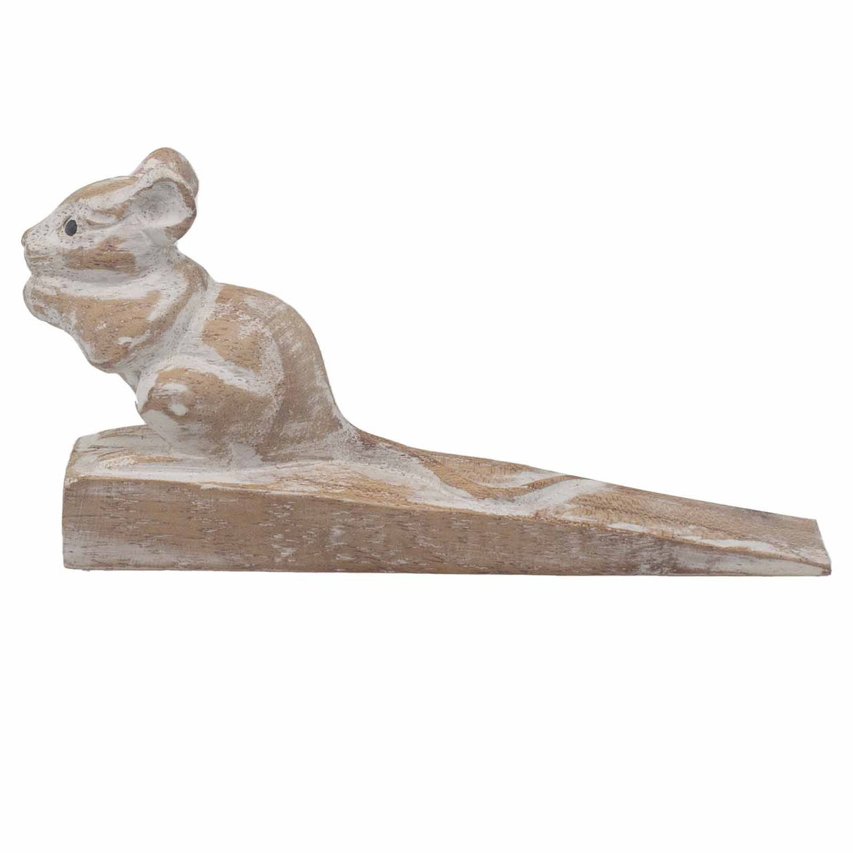 Door Stop Wooden Dormouse Hand Carved