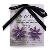 Lavender Vintage Glass Flower Stud Earrings