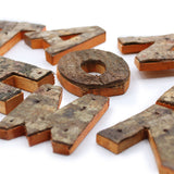 Home Letters Rustic Wood Bark Set of 4