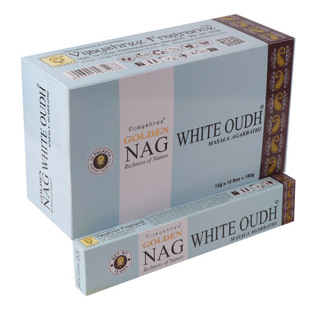 White Oudh Incense Sticks 15g Vijayshree Golden Nag