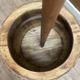 Beer Barrel Stool & Parasol Stand – Natural Wood 38 x 32 cm