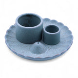 Blue Ceramic Lotus Palo Santo Sage Incense Holder