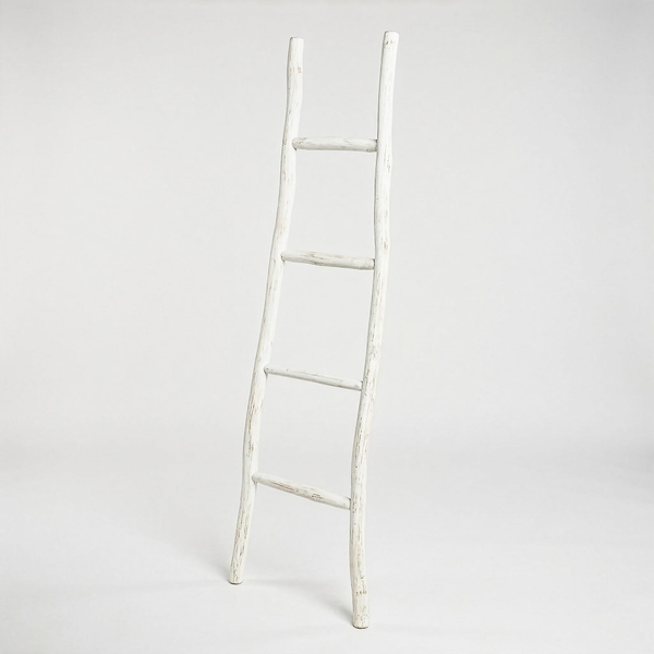 Large Kemu Wood Ladder - 1.5m - Whitewash - Japan Style