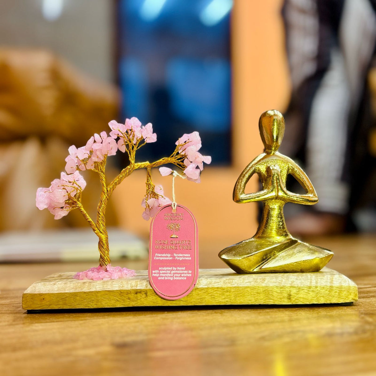 Rose Quartz Bonsai Tree Namaste Figure 100 Chips