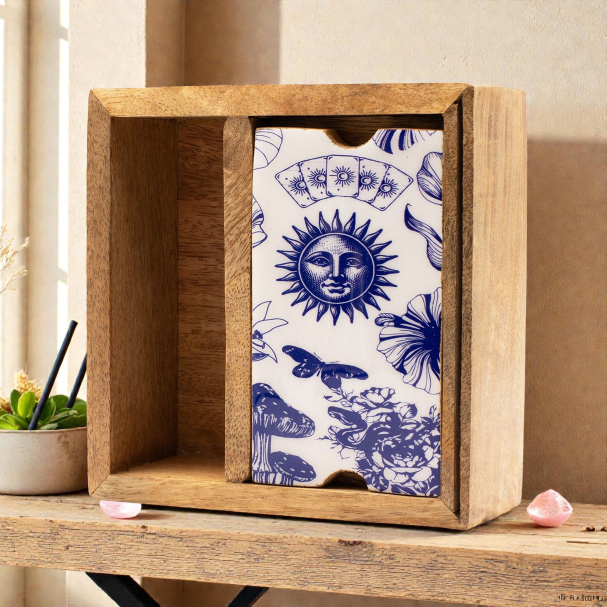 Two Section Tarot Box with Card Holder, Tarot card Box